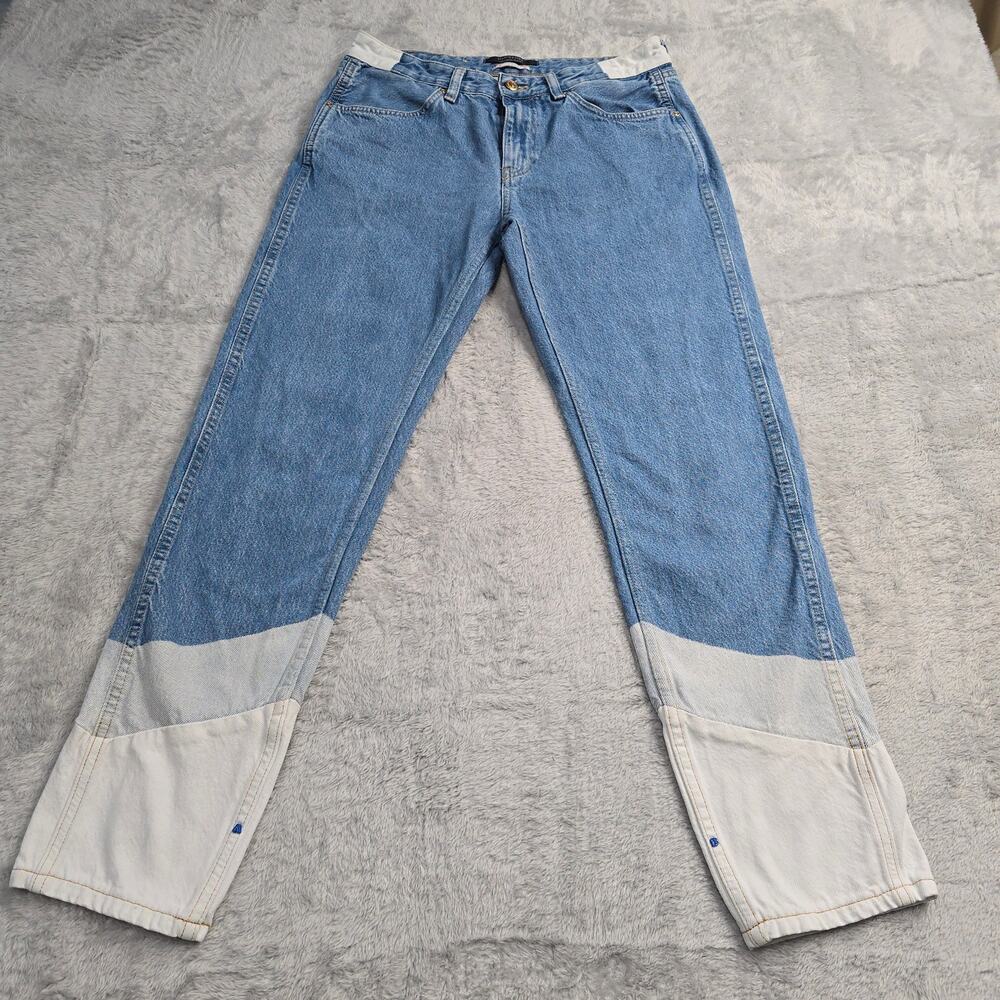 Scotch & Soda Jeans Bandit 27/32 Blue Colorblock Denim Straight Leg High Waist